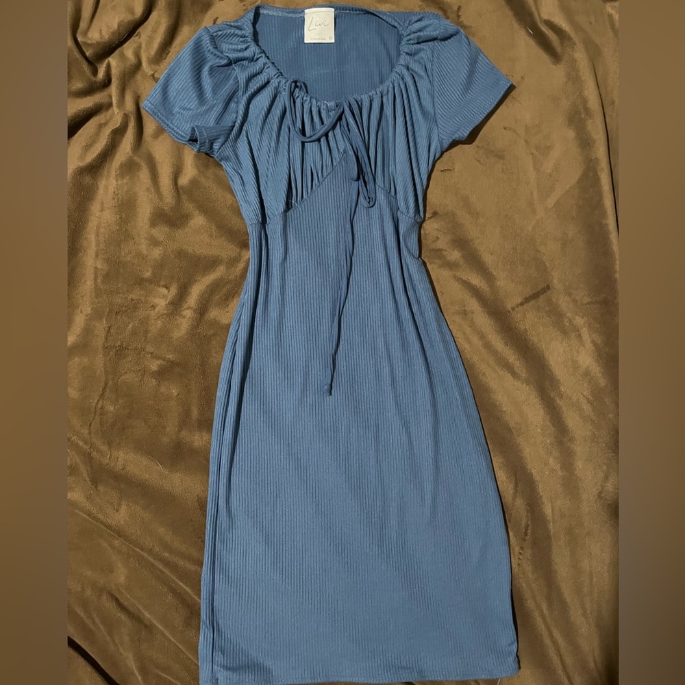💙Blue Livi Ribbed Dress💙